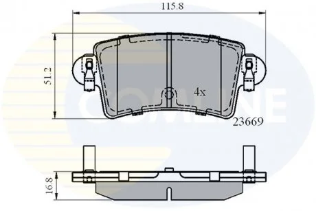 - Гальмівні колодки до дисків Nissan Interstar 02->, Renault Master 98->, Opel Movano 99-> Comline CBP01036