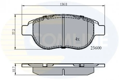 - Гальмівні колодки до дисків Citroen Berlingo 08->, C4 04->, Xsara 00->, Fiat Doblo 05->, Peugeot 206 98->07, 207 06->, 307 01->, Partner Van 06-> Comline CBP01038