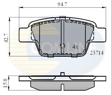 - Гальмівні колодки до дисків Alfa Romeo Linea 07->, Mito 08->, Multipla 00->, Fiat Bravo 07->, Stilo 02->, Lancia Delta 08-> Comline CBP01039