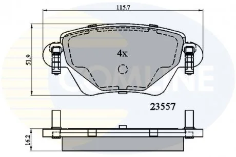 - Гальмівні колодки до дисків Ford Metrostar 04->07, Mondeo 00->04, Jaguar X Type 01-> Comline CBP01114