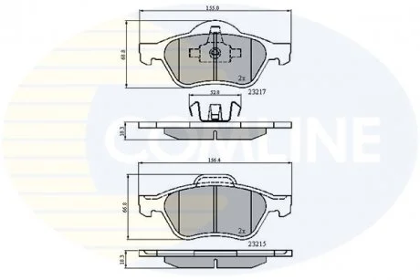 - Гальмівні колодки до дисків Renault Laguna 07->, Megane 02-> Comline CBP01115