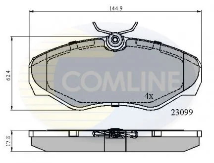 - Гальмівні колодки до дисків Nissan Primastar 02->, Renault Trafic 01->, Opel Vivaro Van 01-> Comline CBP01127