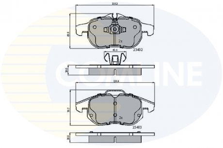 - Гальмівні колодки до дисків Cadillac BLS 06->, Fiat Croma 05->, Saab 9-3 02->, 9-5 05->, Opel Signum 03->, Vectra 05->08, Zafira 06-> Comline CBP01137