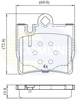 - Гальмівні колодки до дисків Mercedes-Benz S-Class 98->02, S-Class Coupe 00->06 Comline CBP01143