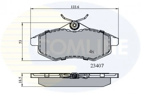 - Гальмівні колодки до дисків Citroen C2 03->, C3 02-> Comline CBP01145