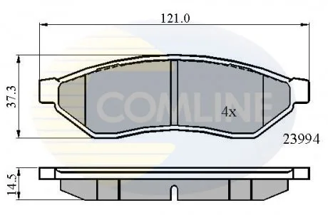 - Гальмівні колодки до дисків Chevrolet Epica 05->, Evanda 05->, Daewoo Evanda 02->, Magnus 99->, Tosca 06-> Comline CBP01190