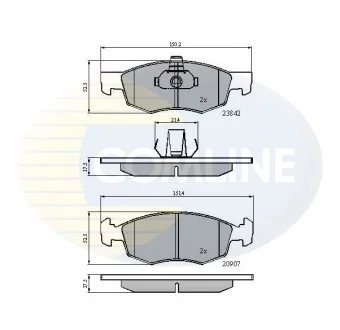 - Гальмівні колодки до дисків Fiat Doblo 01-> Comline CBP01221