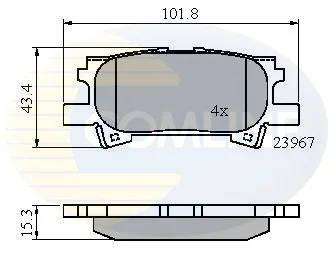 - Гальмівні колодки до дисків Lexus RX300 03->06, RX350 05->, RX400h 05-> Comline CBP01279
