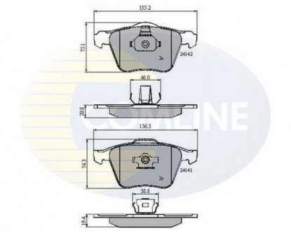 - Гальмівні колодки до дисків Volvo XC90 02-> Comline CBP01280