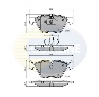 - Гальмівні колодки до дисків BMW 1 Series 05->, 3 Series 06-> Comline CBP01300