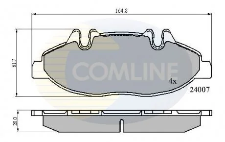 - Гальмівні колодки до дисків Mercedes-Benz Viano 04->, Mercedes Vito Van 03-> Comline CBP01305