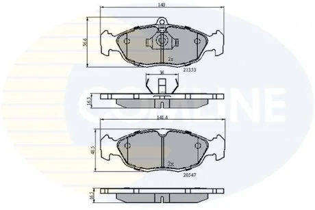 - Гальмівні колодки до дисків Nexia 95->, Jaguar XJ 94->97, Opel Astra 91->98, Cavalier 88->95, Corsa 93->00, Nova 90->92, Tigra 94->00, Vauxhall Astra Van 82->94, Astra Van 95->98, Corsa Van 94->00 Comline CBP0134