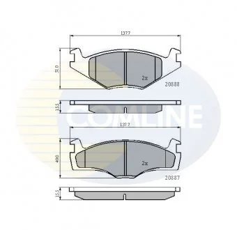 - Гальмівні колодки до дисків Seat Cordoba 93-&gt;01, Ibiza 93-&gt;98, VW Corrado 89-&gt;92, Golf 82-&gt;95, Jetta 84-&gt;91, Polo 87-&gt;94, Scirocco 80-&gt;92, Vento 92-&gt;95 Comline CBP0148 (фото 1)