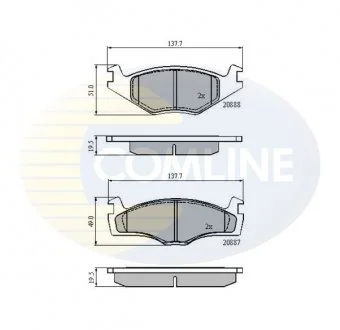 - Гальмівні колодки до дисків Seat Cordoba 93->99, Ibiza 93->98, Toledo 91->99, VW Caddy 82->92, Golf 74->99, Jetta 78->91, Passat 80->93, Polo 85->94, Vento 91->98 Comline CBP0149