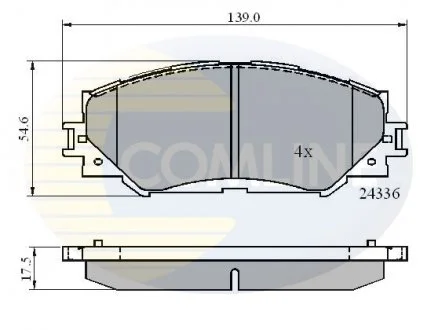 - Гальмівні колодки до дисків Toyota Auris 07->, Corolla Saloon 02->, RAV4 III 05-> Comline CBP01515