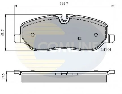 - Гальмівні колодки до дисків Land Rover Discovery 04->, Range Rover 06-> Comline CBP01533
