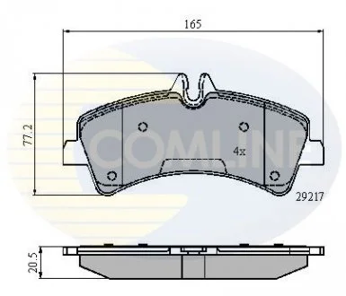 - Гальмівні колодки до дисків Mercedes-Benz Sprinter 06->, VW Crafter 06-> Comline CBP01575