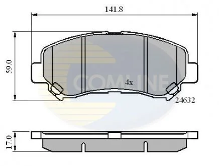 - Гальмівні колодки до дисків Nissan Qashqai 07->, X-Trail 07-> Comline CBP01577