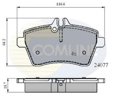 - Гальмівні колодки до дисків Mercedes-Benz A-Class 04->07, B-Class 05-> Comline CBP01592 (фото 1)