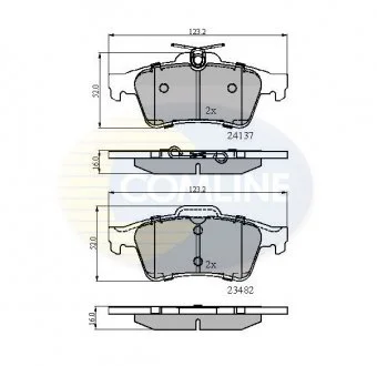 - Гальмівні колодки до дисків Cadillac BLS 06->, Citroen C5 08->, Daimler Super Eight 05->09, Ford C-Max 07->10, Focus C-Max 03->07, Focus II 04->, Tourneo Connect 02->13, Transit Connect 02->13, Jaguar S-Type 99->08, XF 08->15, XJ 0 Comline CBP01599
