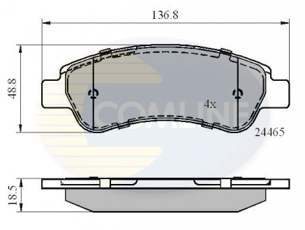 - Гальмівні колодки до дисків Citroen Relay 06->, Fiat Ducato 06->, Peugeot Boxer Van 06-> Comline CBP01604