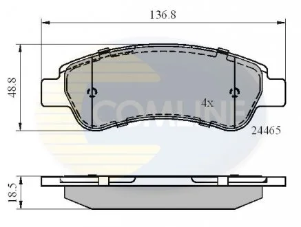 - Гальмівні колодки до дисків Citroen Relay 06->, Fiat Ducato 06->, Peugeot Boxer Van 06-> Comline CBP01604