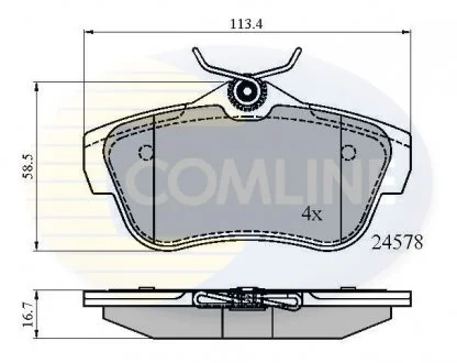 - Гальмівні колодки до дисків Citroen Dispatch 07->, Fiat Scudo 07->, Peugeot Expert Tepee 07->, Toyota Proace 10-> Comline CBP01622
