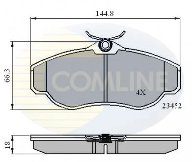 - Гальмівні колодки до дисків Land Rover Discovery 98->09, Range Rover 94->02 Comline CBP0162
