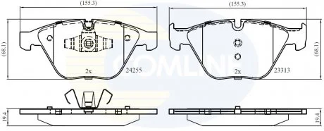 - Гальмівні колодки до дисків BMW 3 Series 06->, X1 09-> Comline CBP01700