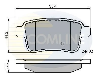 - Гальмівні колодки до дисків Mercedes-Benz Citan 12->, Renault Kangoo 08-> Comline CBP01715