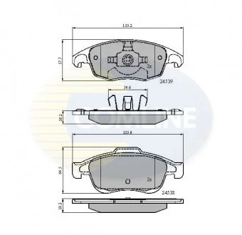 - Гальмівні колодки до дисків Citroen Berlingo 08->, C4 07->,DS4 11->, Peugeot 5008 09->, Partner 08-> Comline CBP01719