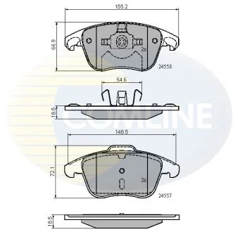 - Гальмівні колодки до дисків Citroen C4 07->, DS4 11-> Comline CBP01720