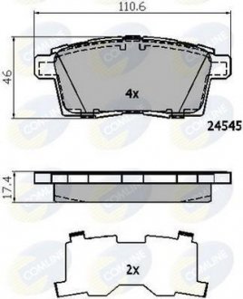 - Гальмівні колодки до дисків Mazda CX-7 07->, MPV 06-> Comline CBP01731