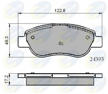 - Гальмівні колодки до дисків Renault Megane 03->, Scenic2 03->07 Comline CBP01738
