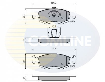 - Гальмівні колодки до дисків Dacia Logan 06->, Lada Largus 12->, Renault Logan 08-> Comline CBP01791