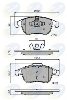 - Гальмівні колодки до дисків Renault Laguna 08->, Latitude 11->, Megane 08->, Scenic 09->, Grand 09-> Comline CBP02001 (фото 1)