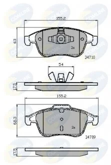 - Гальмівні колодки до дисків Renault Laguna 08->, Latitude 11->, Megane 08->, Scenic 09->, Grand 09-> Comline CBP02001