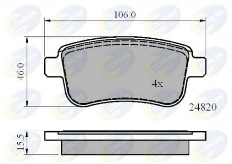 - Гальмівні колодки до дисків Renault Fluence 05->, Megane 08->, Scenic 09->, Grand 09-> Comline CBP02014 (фото 1)