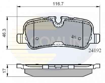 - Гальмівні колодки до дисків Land Rover Discovery 09->, Range Rover 02-> Comline CBP02021