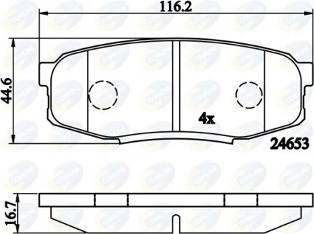 - Гальмівні колодки до дисків Toyota Land Cruiser 08->, Sequoia 00->07, Tundra 07-> Comline CBP02124