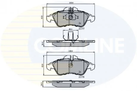 - Гальмівні колодки до дисків Mercedes-Benz V-Class 96->03, Vito 96->03, Sprinter 95->06, VW LT 96->06 Comline CBP0212