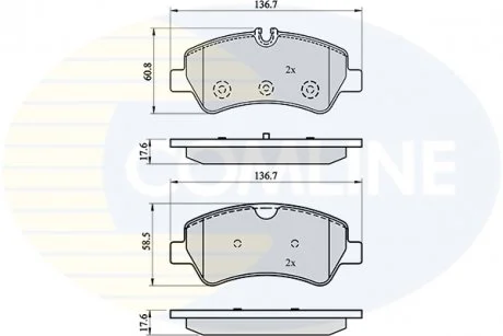 - Гальмівні колодки до дисків Ford Tourneo 12->, Transit 12-> Comline CBP02143