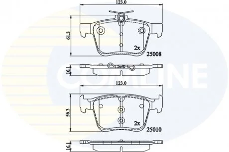 - Гальмівні колодки до дисків Audi A3 12->, VW Golf 12-> Comline CBP02156