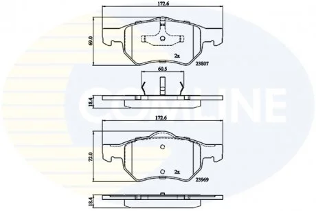 - Гальмівні колодки до дисків Grand Voyager 97->01,  Grand Voyager 01->08 Comline CBP02222
