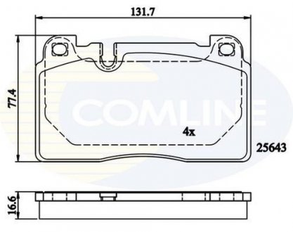 - Гальмівні колодки до дисків Audi A7 14->, Q5 12-> Comline CBP02302 (фото 1)
