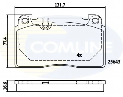 - Гальмівні колодки до дисків Audi A7 14->, Q5 12-> Comline CBP02302