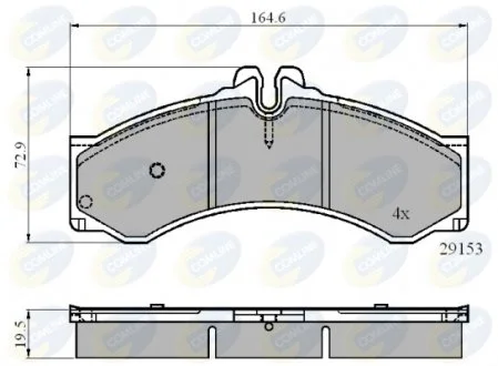- Гальмівні колодки до дисків Mercedes-Benz Sprinter 96->06, Vario 96->, Multicar 01->, VW LT 96->06 Comline CBP0271