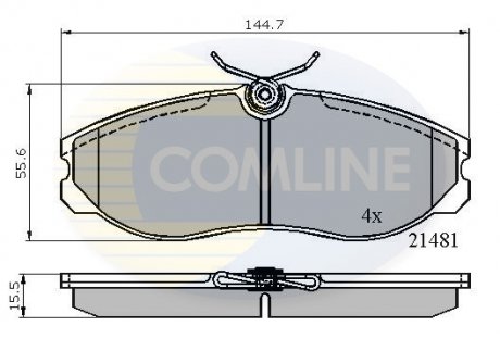 - Гальмівні колодки до дисків Ford Maverick 93->98, LDV Cub 98->01, Nissan Serena 92->02, Terrano 92->, Vanette 95-> Comline CBP0447 (фото 1)