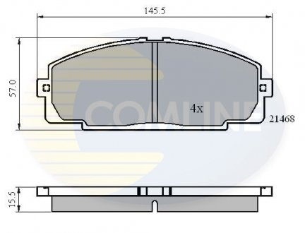 - Гальмівні колодки до дисків Toyota Dyna 01->, Granvia 95->, Hiace 83-> Comline CBP0459 (фото 1)