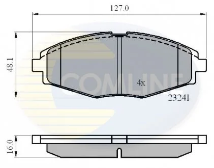 - Гальмівні колодки до дисків Chevrolet Matiz 05->, Spark 00->, Daewoo Lanos 97->, Matiz 98-> Comline CBP0486
